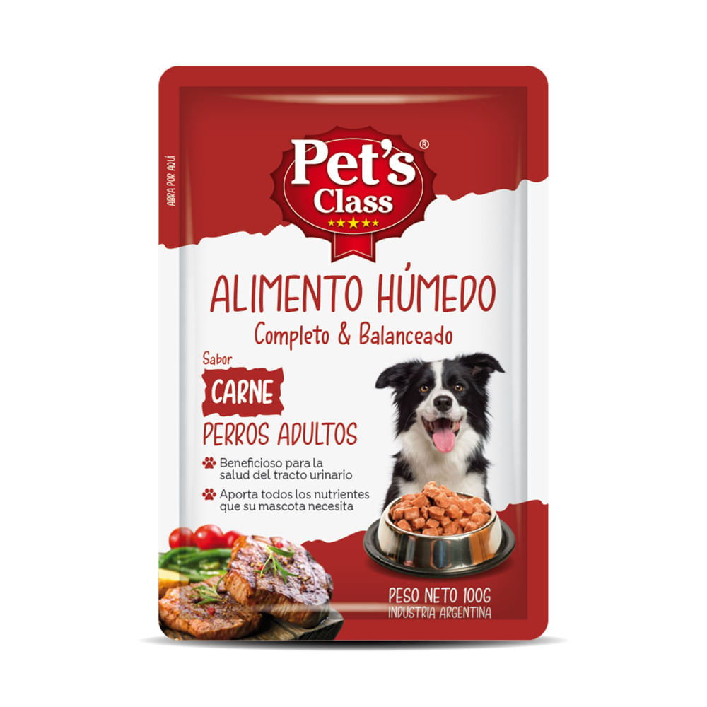 Alimento para Perros Pet's Class  Húmedo Carne 100 Gr