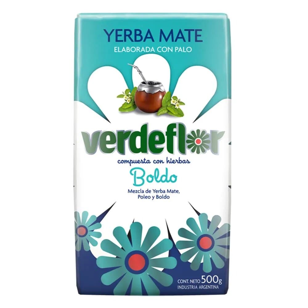 Yerba Mate Compuesta Verde Flor Hierbas Con Boldo 500 Gr - hiperlibertad