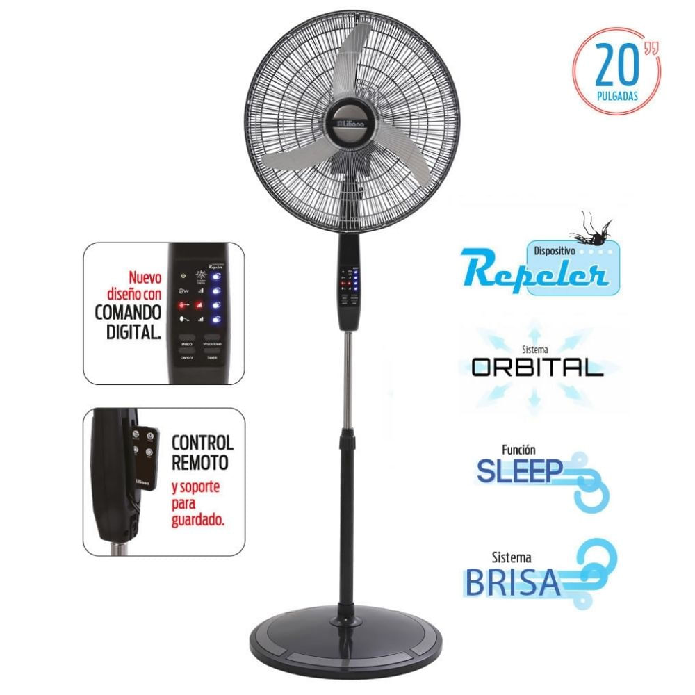 VENTILADOR DE PIE 20 PULGADAS LILIANA VPD20R - Hiperlibertad