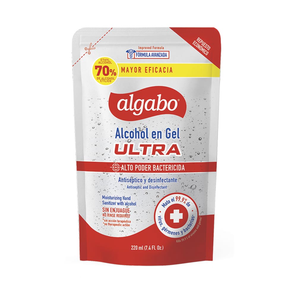 Alcohol en gel ultra 70 Algabo doypack 220 ml hiperlibertad