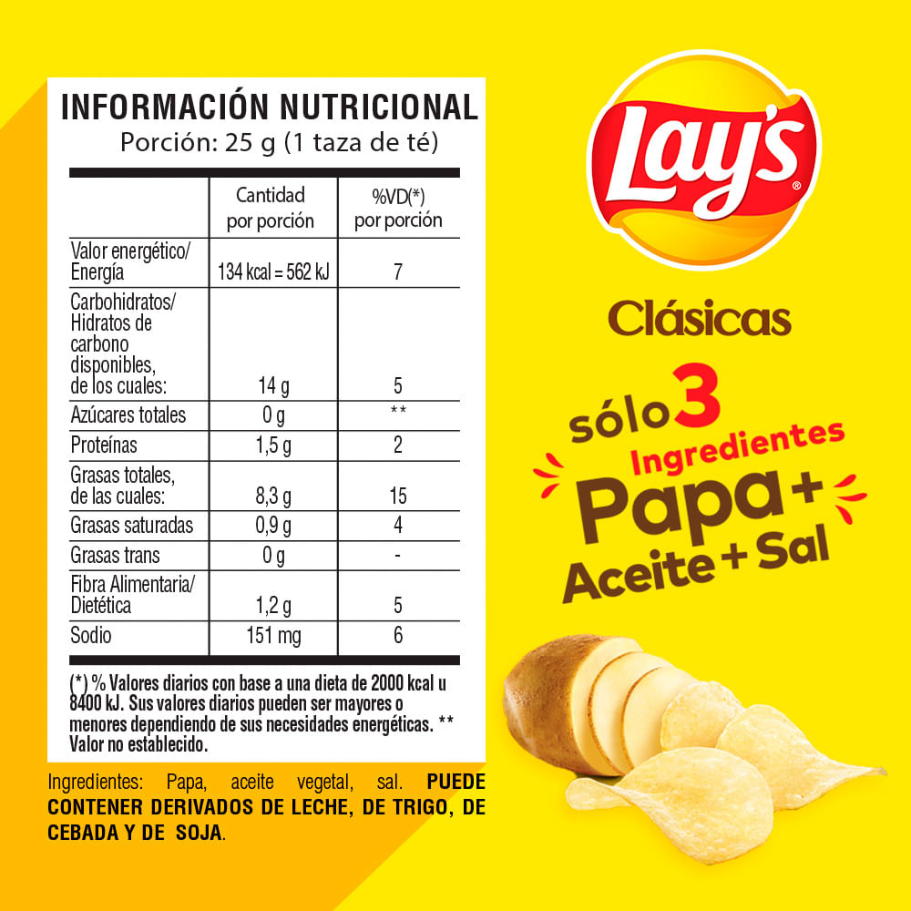 Papas Fritas Lays Clásicas 45 gr hiperlibertad