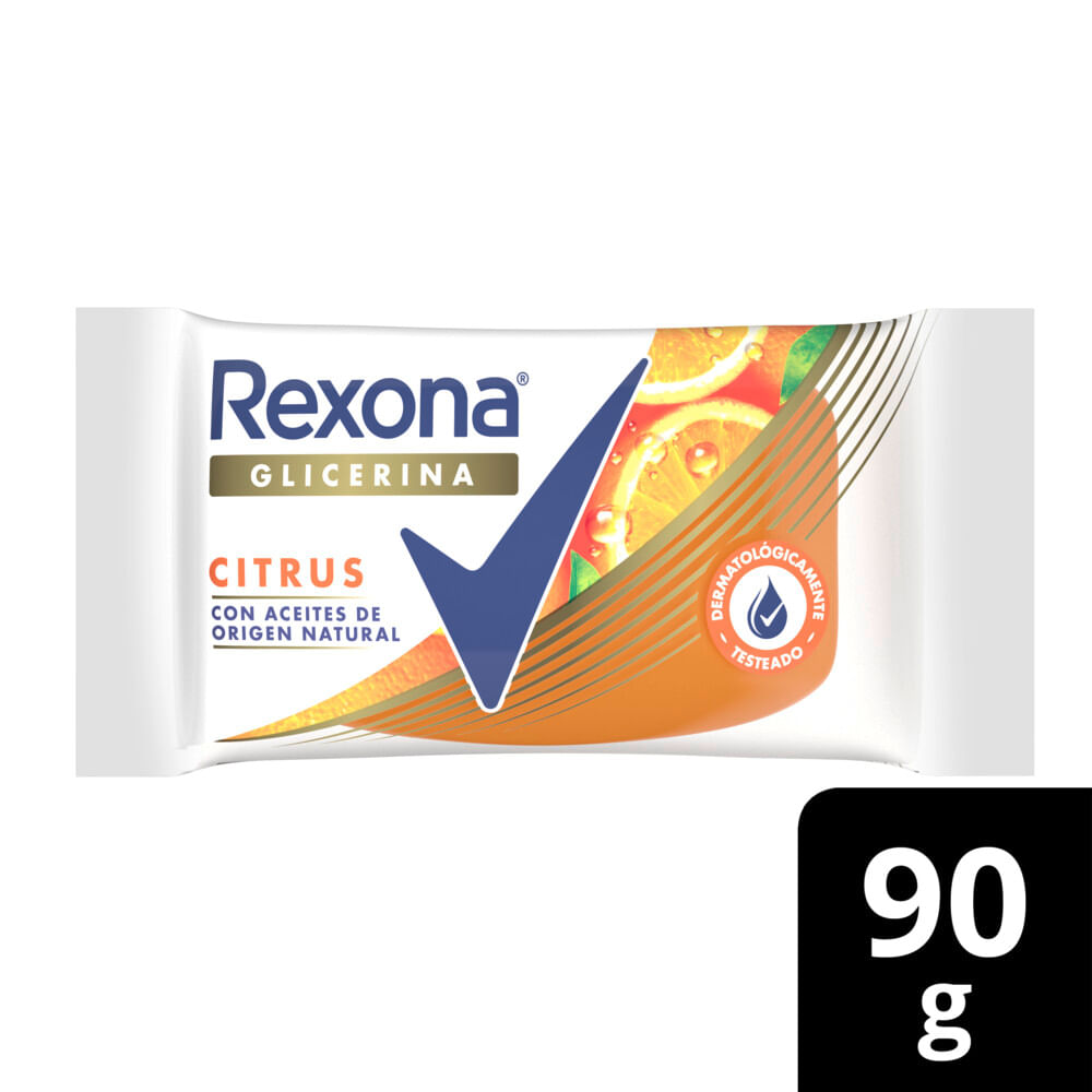 Jabón De Glicerina Rexona Citrus Dermatológicamente Testeado 90 G Hiperlibertad 9084