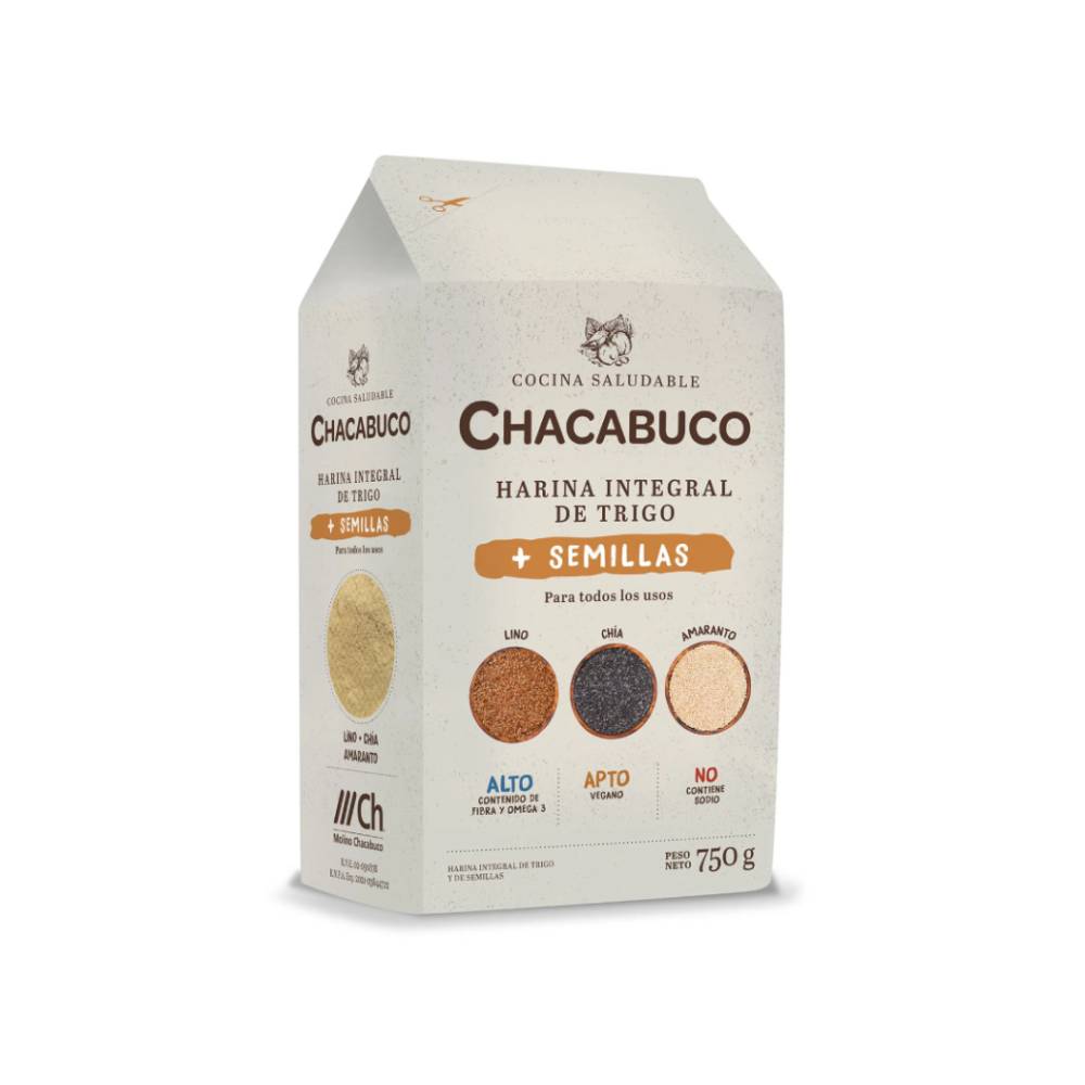 Harina De Trigo Chacabuco Integral Con Semillas X 750 Gr Hiperlibertad 9501