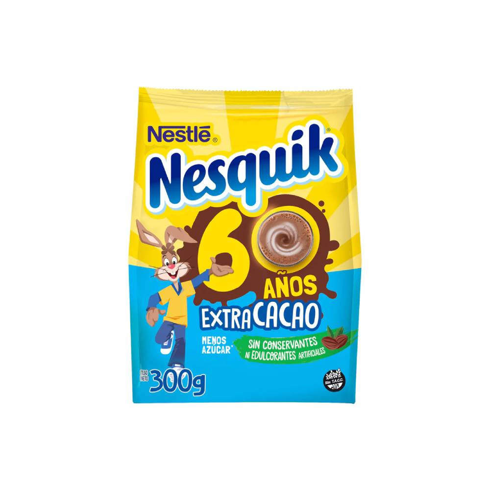 CACAO EN POLVO NESQUIK MENOS AZUCAR X 300 Gr hiperlibertad