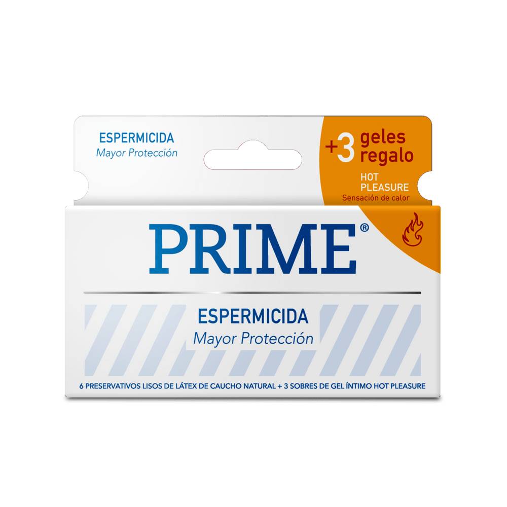 PRESERVATIVOS PRIME + GEL ESPIRMICIDA X 6 U.