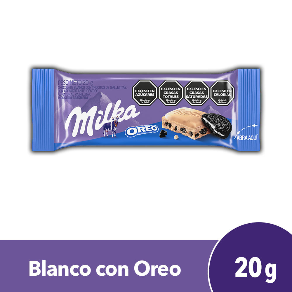 CHOCOLATE MILKA CHOCOLATE BLANCO CON OREO X 20 G.