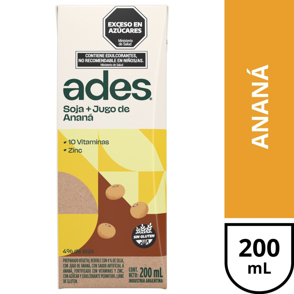 ADES Soja + Jugo de Ananá 200 Ml
