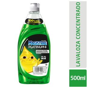 Detergente Magistral Platinum Limón Verde Botella 500ml MAGISTRAL PLATINUM 500